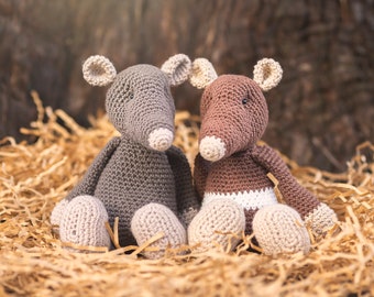 Little Pooko's Friends Grey Rat + Brown Rat Crochet Digital Pattern