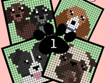 Grande libro di cani Uno *Solo grafico* Modello digitale all'uncinetto