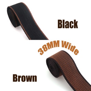 38MM Width Black color Cotton webbing Backpack Pet Strap Tape Band Ribbon for Belt Bags Handles DIY Part Apparel Shoes Clothing Accessories