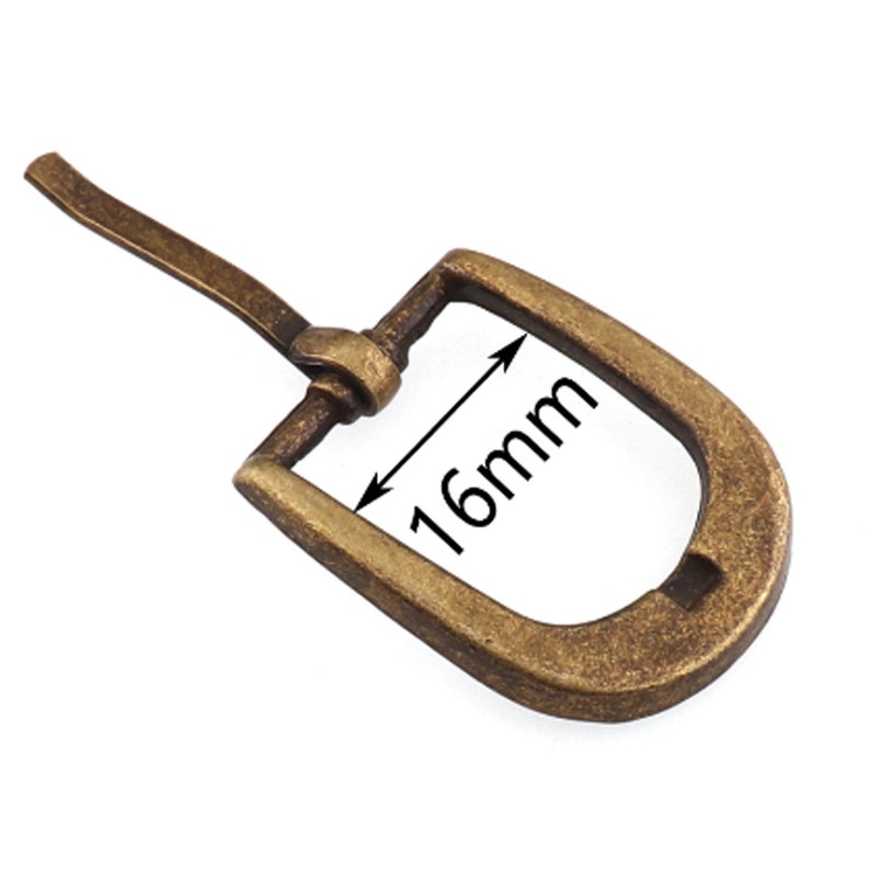 May include: A gold-toned metal buckle with a 16mm width. The buckle has a simple, classic design and is perfect for adding a touch of elegance to any leather belt.