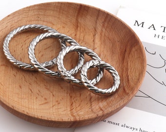 New design Rope rings Silver metal Spring Ring Gate O Ring Push Snap Hooks Clasp for Charm Holder Connector for bag garment  accessories