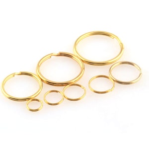 9-30mm Gold metal Split ring key ring key chain for belt backpack hardware Split Ring for Key Chain accessories