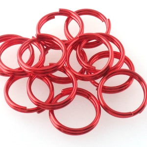 8mm Split Ring Bulk Jump Ring Red color Metal Key ring Matching Ring jump O Rings loop for jewelry making key ring key fob Hardware