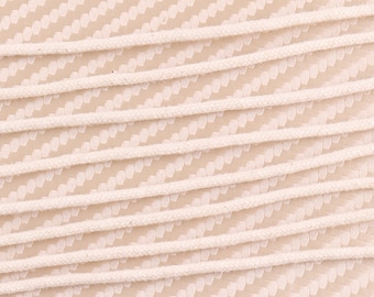 Braided Cord 2.0 mm  White Color Cotton Cord , Macrame Supplies , Decor Craft DIY Cord , 10/20/50/100 yards