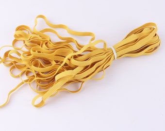 Fasce elastiche gialle da 1/4'', cordino elastico piatto elasticizzato per cucire abbigliamento, cordino elastico per maschere