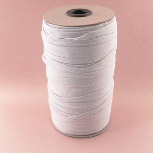 6 mm wide white flat elastic cord trim for waistband/elastic cuff and clothing accessories