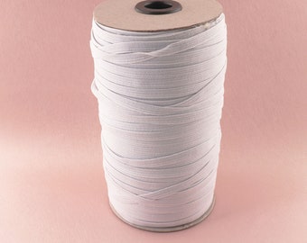 6 mm wide white flat elastic cord trim for waistband/elastic cuff and clothing accessories