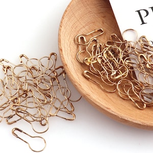 Light gold Bulb shape metal stitch markers Knitting pin Removable Stitch Markers 21mm*10mm Safety Pins Brooch garment accessories