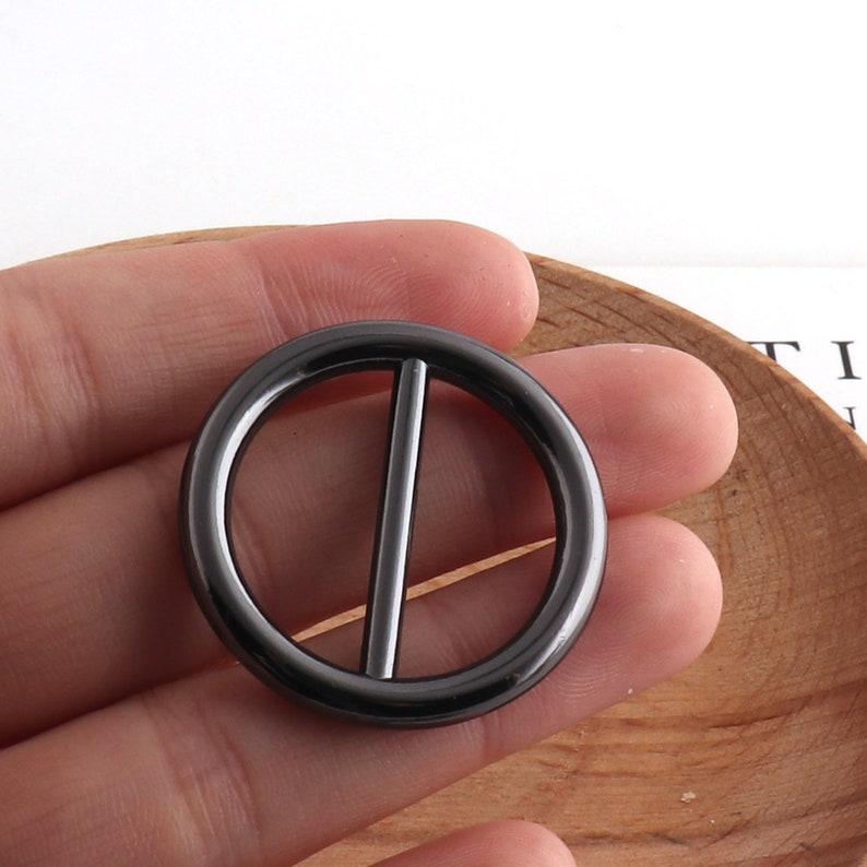 Black metal Round shape Top Quality Belt buckle Adjustable Belt adjustable slide for bag Handbag webbing garment accessories