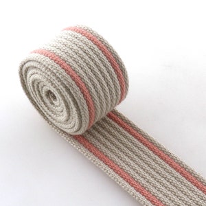 32mm Pink stripe webbing Heavy duty webbing bag strap for tote bag,dog collar,Key Fobs Belts Purse Bag Straps Leash by the yard