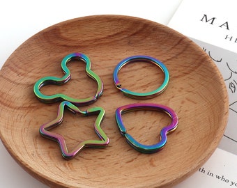 Rainbow color swivel snap hook key chain Lobster Swivel Clasps Clips Bag Key Ring Hook Findings Keychain 6pcs