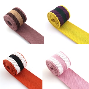 1.5 &#39;&#39;Colorful Cotton Webbing Stripe Webbing Fabric Key Fobs Strap Webbing Bag Strap for Totes, Backpacks accessories by the yards