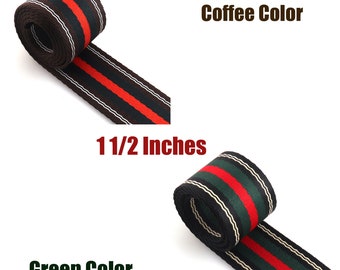 1.5 "largeur café/vert couleur sangle sangle en Nylon sangle pour porte-clés sangle sangle collier de chien sac sac à main par yard