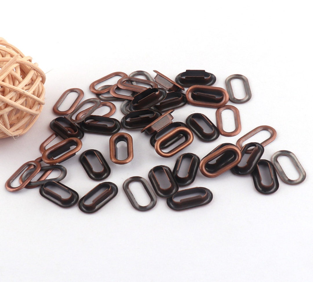 100 PCS Red Copper Oval Eyelets With Washers Eyelets for Tags/clothes