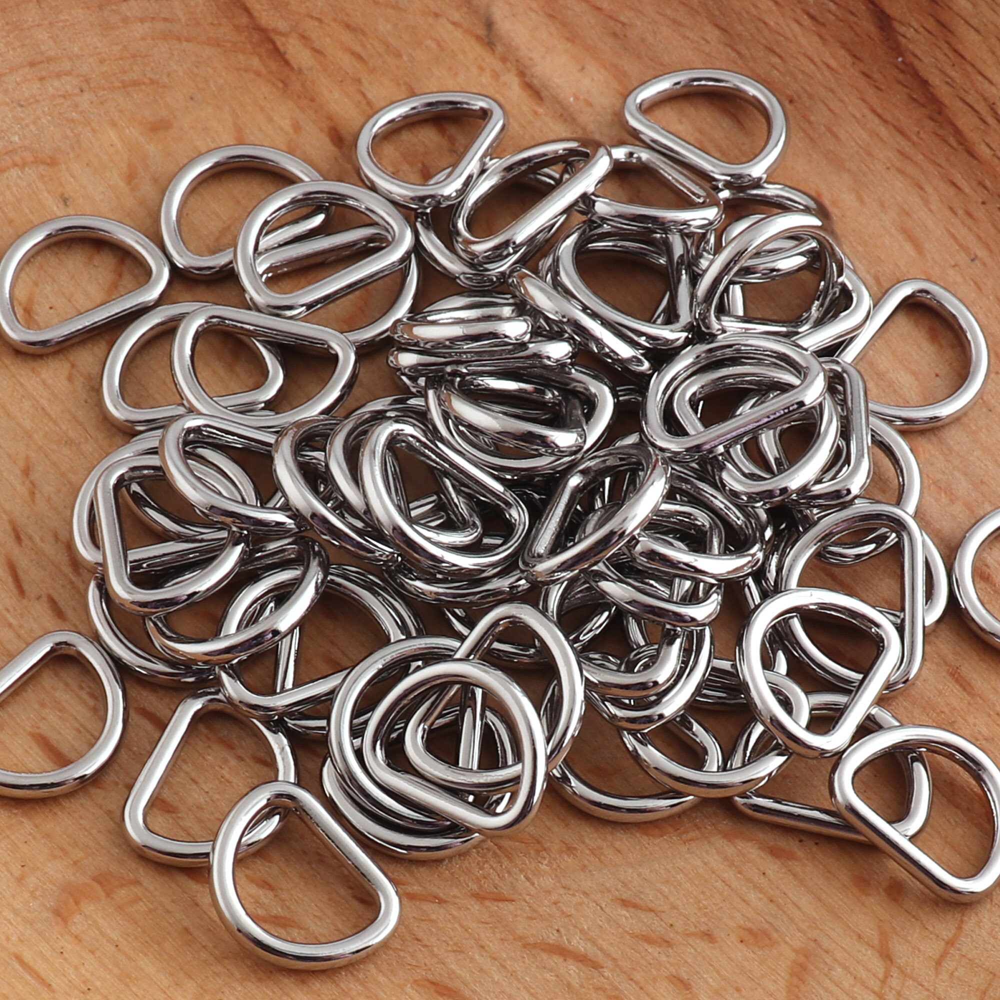 Silver Metal D Rings Connector Rings D Shaped Buckle Strap Ring 10mm for Bag Ring Purse Ring Belt Ring Purse Hardware