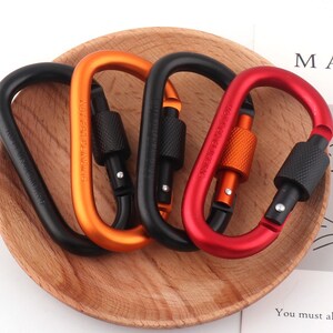 Fashion Carabiner Lock Carabiner Clasp Black/Red/Orange Carabiner Connector Snap hook With Clasp Carabiner Gifts