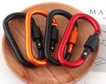 Fashion Carabiner Lock Carabiner Clasp Black/Red/Orange Carabiner Connector Snap hook With Clasp Carabiner Gifts