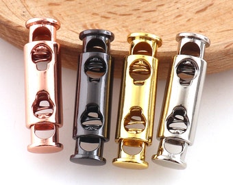 Ajusteur de verrouillage de cordon arc-en-ciel cordon de réglage élastique 32mm * 5mm bouchon en métal cordon-verrouillage boucle à ressort-bouchon de cylindre bascule