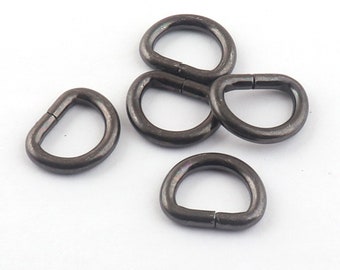 D-Shaped Metal Buckles-13mm/Gunmetal/ Half D-Ring Rings, Adjustment and Webbing Connection/10-50pcs/lot