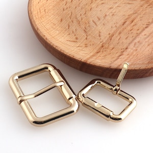 23/25/32mm gold color alloy metal Top Quality Pin buckles belt buckle Adjuster Buckle  for garment Strap Webbing Diy For Garment bag making