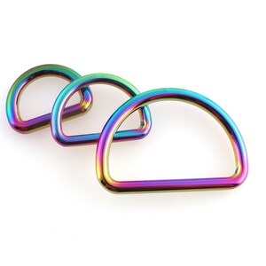 3/4&quot; Rainbow color D Ring Dee ring 20-40mm D Buckle Belt Strap Buckle Webbing for leather craft Bag garment accessories 6pcs