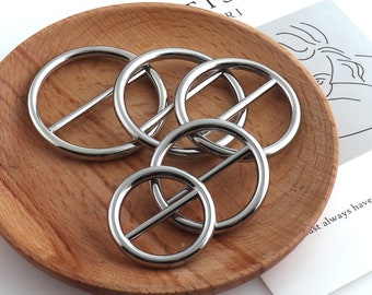 Silver color Adjustable Belt Buckle Slide Round shape Belt buckle adjustable slide for Handbag webbing garment accessories