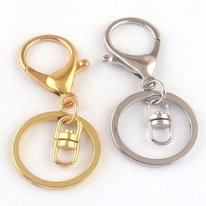 2, 5 or 10 Gold,Silver Keychains,Trigger Lobster Swivel Clasp Split Ring DIY Craft Gift