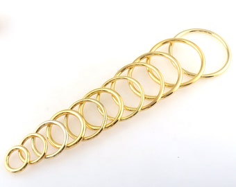 Gold metal O-Rings 15-40mm Strap Ring buckle Welded Metal Loops for Webbing O Ring Leather Craft Bag clasp Hardware Supplies Bag making