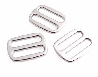 Fibbia argento Fibbia di regolazione Fibbia in metallo da 1" (25 mm) Fibbia della cintura Pulsante Tri Glide regolabile Fibbia della cinghia Cursore della cinghia Fibbia della cinghia 10 pezzi