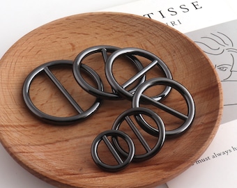 Black metal Round shape Top Quality Belt buckle Adjustable Belt adjustable slide for bag Handbag webbing garment accessories