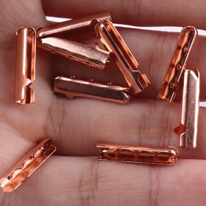 Rose Gold Shoelace Bullets Shoelace Tips 4 mm Metal Tube Clasps Shoelace Cord Finish Ends Metal End Tips End Stopper image 2