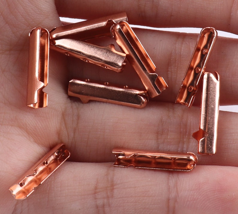 Rose Gold Shoelace Bullets Shoelace Tips 4 mm Metal Tube Clasps Shoelace Cord Finish Ends Metal End Tips End Stopper image 2