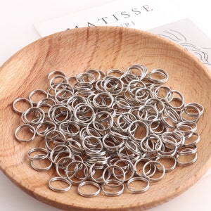 10mm Silver color small size iron Metal key ring Junmp rings key chain for bag garment accessories Jewelry making