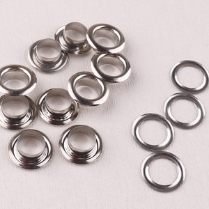 100pcs silver color plated eyelets grommets with washers,for canvas clothes leather craft shoes purse accessories