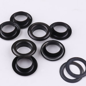 12 mm Hole black Round Metal Eyelets Grommets  with washer for Leather crafts/Clothing/sewing bead cores accessories