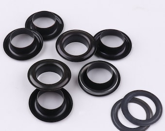 12 mm Hole black Round Metal Eyelets Grommets  with washer for Leather crafts/Clothing/sewing bead cores accessories