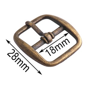 May include: Antique gold metal buckle with a 18mm width and 28mm length.