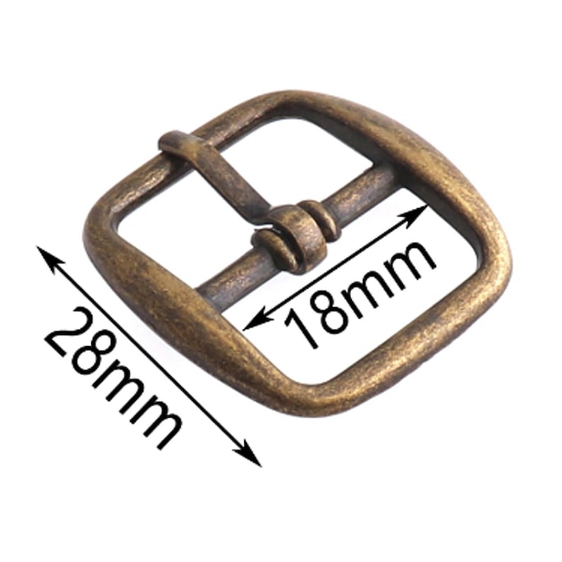 May include: Antique gold metal buckle with a 18mm width and 28mm length.