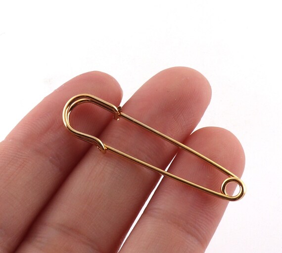 Gold Safety Pins Large Brooch Pins Metal Necklace Jewelry 