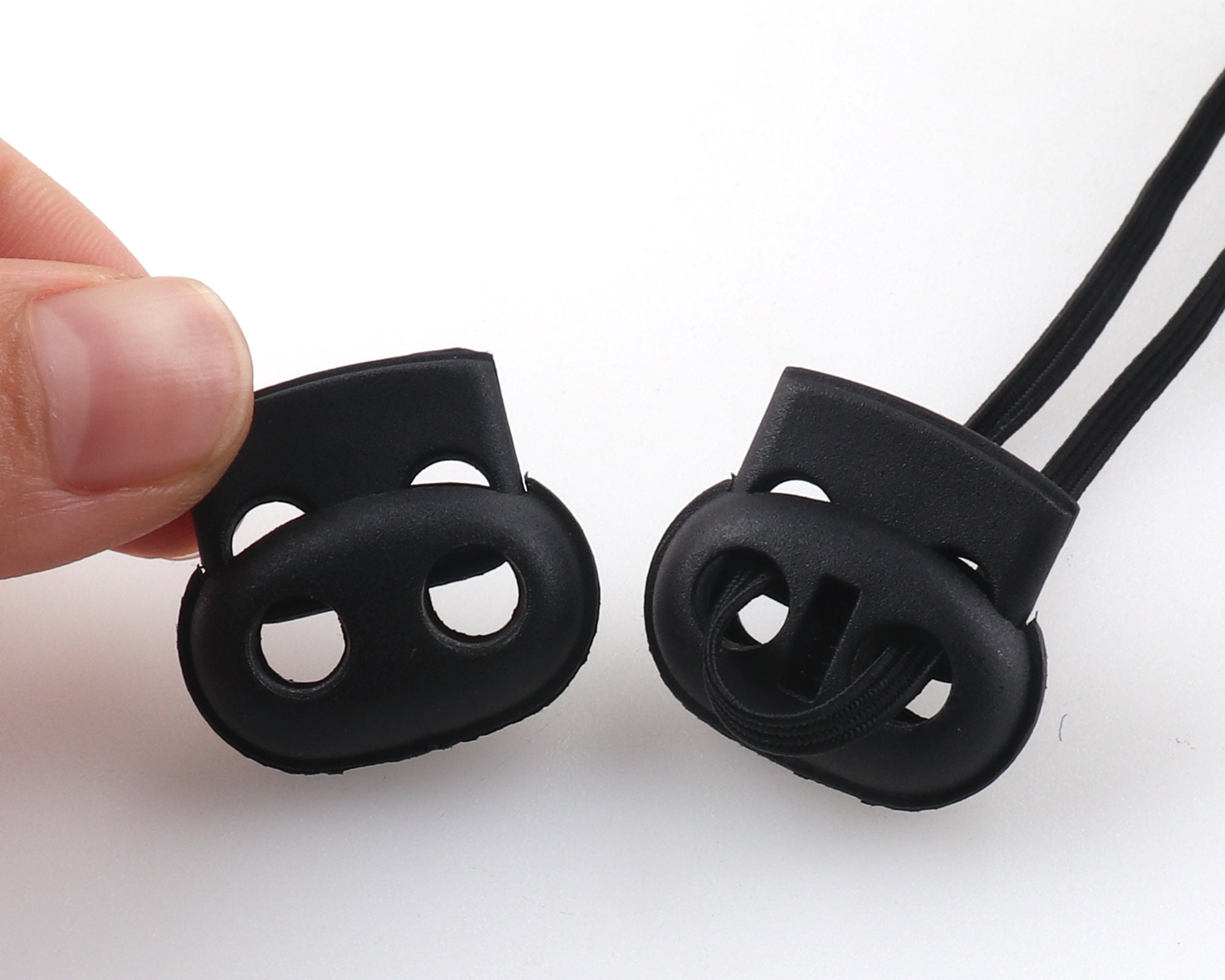 Negro elastic Cord Lock Flat Plastic Rope Lock 1''inch Etsy