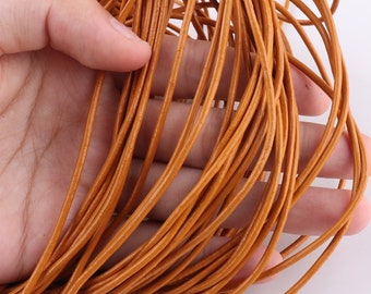 2 mm orange leather cord, for bracelet cord, Packaging rope, jewelry making leather cord by the yard