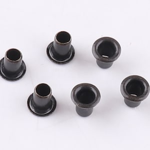 Mini Ösen 2 mm Loch Tiny Schwarze Ösen Metall Ösen für Perlenkerne, Kleidung, Leder, Canvas Accessoires 200 Stück