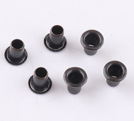 4 mm Hole black color Round Eyelets Metal tiny Eyelet with Washer Grommet Eyelet for clothesleathercanvas
