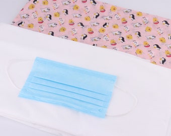 17.8cm width nonwoven fabric by the meter, white color bird cartoon pattern spunlace for kid masks,soft fabric for sewing