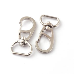 Silver Metal Swivel Clasp Snap Hook Lobster Clasps with 17mm Lanyard Swivel snap hook for keyring Purse bag Clasps with D Ring Strap Purse
