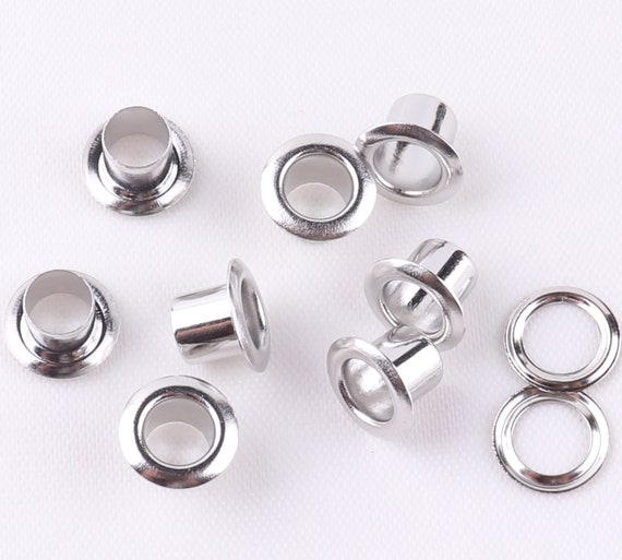 100pcs 6mm Brass Eyelets Grommets Matt Black DIY Leather Crafts Bags Clothing