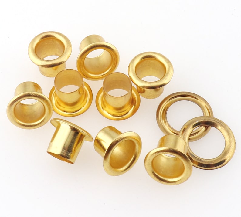 100pcs Eyelets Grommet Metal Eyelets 7mm Hole Gold Round Etsy