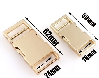 Gold Zinc Alloy Strap Adjuster Buckles 1'' Side Release Buckle for Bags Belts Locks Packs Bracelet Collar Pack strap Webbing hardware