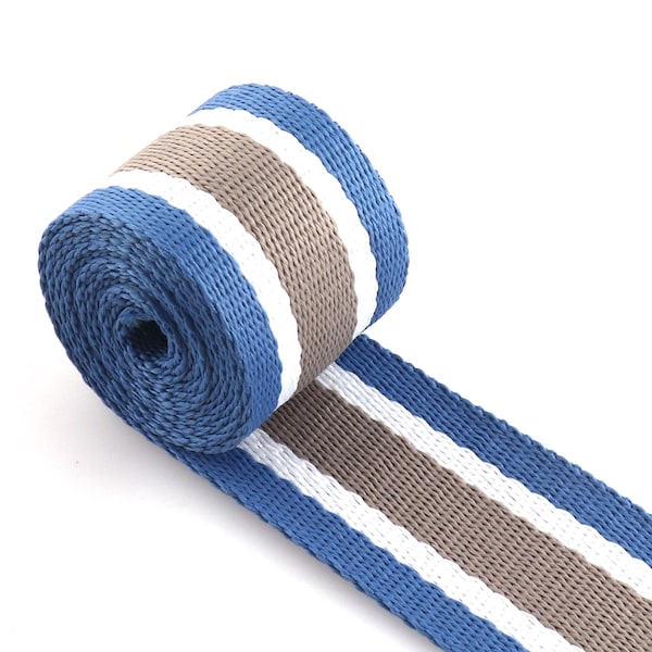 Blue color stripe webbing 1.5 inch Nylon webbing Belt Ribbons Band Dog Collar Strap Tape Handles diy Shoes Clothing accessories