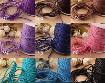 2mm Colors Waxed nylon Cord Waxed Thread for beading cord bracelet necklace cord Twist rope leather sewing jewelry making by the yards